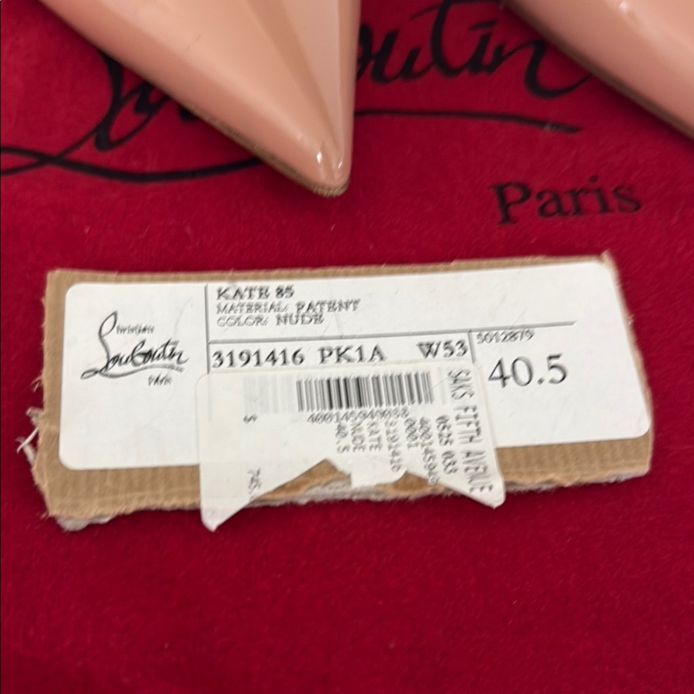 Christian Louboutin, Kate 85MM Patent Leather Pumps, Nude, Size 40.5 - Picture 12 of 12